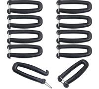 LUORNG 10PCS Detachable Square Buckle Outdoor Rucksack Satchel Elastic Hook 38mm/1.5in Clip On U POM Adjustable for Webbing Attachment Hook Black
