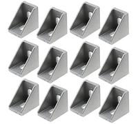 LUORNG 12pcs Aluminum Profile Corner Bracket 1515 Series L Shape Right Angle Connector 15x20mm L Connector Bracket Fastener for Standard 6mm Slot Aluminum Extrusion Profile