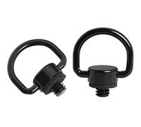 LUORNG 2 Pack D-Type Screw Stainless Steel D Ring Screw Hinged Holder Camera Fixing Screw for Tripod DSLR Cameras for Quick Release Wrist Strap Sling, Black