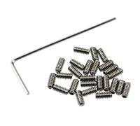 LUORNG 25pcs 4-40 x 1/4" Allen Head Hex Hexagon Socket Set Screws Stainless Steel Cup Point Grub Screw Set Bolt with 1 Piece Hex Key Wrench