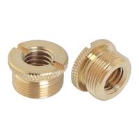 LUORNG 2PCS 3/8 Female to 5/8-27 Male Threaded Screw Adapter Fine Threaded Brass for Microphone Stand Mount Tripod Laser Level Adapter