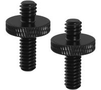 LUORNG 2PCS Adapter Screws for Tripods 1/4 Male to 1/4 Male Extended Aluminium Alloy Head Plate Hand Screw Camera Screws Photo Equipment Accessories for Camera Mounting Black