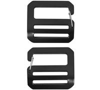 LUORNG 2PCS Adjustable Spring Door Push to Open G Shaped Buckle with Aluminum Alloy Inner Diameter 1.5in, One on the Left and One on the Right Hardware Fastener for Bags Backpacks Hooks Black