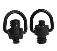 LUORNG 2PCS Double Head D Ring DSLR Camera Hand Screws BSP 1/4 3/8 D Screws w/Rubber Gasket Stainless Steel Camera Mounting Screws Tripods SLR Quick Release Wrist Strap Strap Black