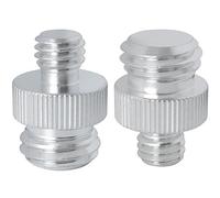 LUORNG 2PCS Horizontal Leveling Tripod Adapter Screw 3/8 Male to 5/8 Male Silver for Camera Cage Installation