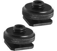 LUORNG 2PCS Hot Shoe Adapter 3/8 Male to 1/4 Female Single Layer Hot Shoe Bracket Extension Screw Flash Stand Tripod Phone Holder Photography Tripod Plate Converter for Video Lights Monitors
