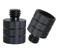 LUORNG 2PCS Laser Level to Tripod Threaded Adapter 3/8 Male to 5/8-11 Female Aluminum Microphone Stand Adapter for Photographic Equipment Black