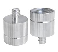 LUORNG 2PCS Laser Leveling Tripod Threaded Adapter 1/4 Male to 5/8-11 Female Coarse Thread Aluminum Alloy Silver Wall Mount Conversion Adapter for Photographic Equipment