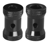 LUORNG 2PCS Tripod Mounting Screws with Side Hole Reinforcement 1/4 Female to 3/8 Female Aluminum Alloy for Camera Tripods Fill Lights Studio Light Stands Black