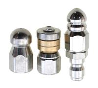 LUORNG 3-Piece Drain Jet Nozzle Set Stainless Steel Rotating Button Nose Jet Nozzle for 1/4NPT Pressure Washer Accessories Quick Connect Up to 5000 Psi