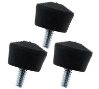 LUORNG 3pcs Antislip Rubber Tripod Feet Spike 1/4" Photography Accessories, Black