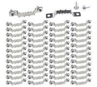 LUORNG 50 Pieces Sawtooth Picture Hooks, Silver Double Hole with 100 Screws Included, for Picture Frames Paintings Photos Artwork Clocks Home Decor