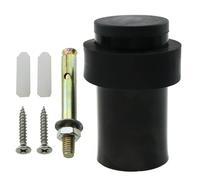 LUORNG 6.35cm/2.5inch Modern Commercial Heavy Duty Door Stop Floor Door Stop with Soft Rubber Black Stainless Steel Cylindrical Floor Door Stop for Bottom of Door
