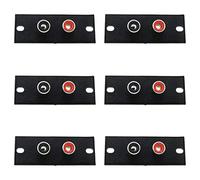 LUORNG 6pcs 2 Way RCA Terminal Wall Panel Plate Input Phono Chassis Socket AV Audio Connector, Black