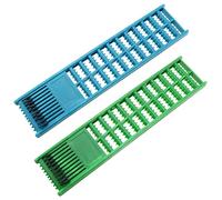 LUORNG Fishing Hook Holder 2pcs 6x27cm Blue and Green Fishing Snelled Hook Holder Plastic Double Side Spring Hooks Storage Catch Holder for Snelled Rigs Holder Lead Tray Jigs Board