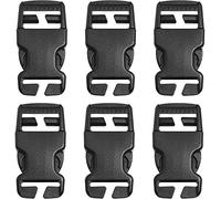 LUORNG No Sewing Required Buckle 6PCS 25mm Multi-Size Black Plastic Non-Slip Quick Release Buckles Repair Kit for Backpack Bag, Adjustable Release Buckles, Black