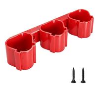 LUORNG Vertical Wall Mount Battery Holder for 12V 10.8V Vertical Insert Battery Holder Tool Storage Organizer Accessories 6.57x5.12x1.57inch Red