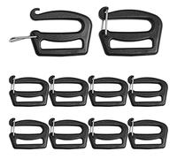 LUORNG Webbing Connecting Clip 10PCS 25mm/1inch Plastic Tri-Glide Slides Button Bulk, Free Adjustment Buckles, Strap Buckle Backpack Clip, Black