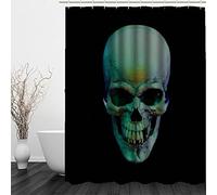 LUORU 3D Printed Halloween Shower Curtain 120x180 cm Waterproof Mould & Mildew Resistant 100% Polyester Fabric Washable Horror Skull Bath Curtains for Shower with 12 Hooks for Bathroom Decoration