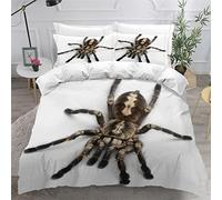 LUORU Double Duvet Cover Spider 200x200 cm 3D Printed Personality Animal Bedding Set with Zipper Closure Ultra Soft Microfiber Kids Boys Girls Teens Comforter Quilt Cover with 2 Pillowcase 50x75
