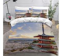 LUORU King Duvet Cover Spring Cherry Blossoms 220x230 cm 3D Printed Japan Bedding Set with Zipper Closure Ultra Soft Microfiber Kids Boys Girls Teens Comforter Quilt Cover with 2 Pillowcase 50x75