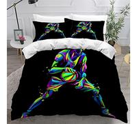 LUORU Single Duvet Cover Basketball 135x200 cm 3D Abstraction Movement Bedding Set with Zipper Closure Ultra Soft Microfiber Kids Boys Girls Teens Comforter Quilt Cover with 2 Pillowcase 50x75