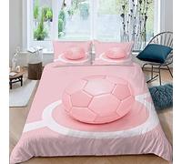 LUORU Single Duvet Cover Football 135x200 cm 3D Printed Sports Cartoon Bedding Set with Zipper Closure Ultra Soft Microfiber Kids Boys Girls Teens Comforter Quilt Cover with 2 Pillowcase 50x75