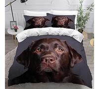 LUORU Super King Size Duvet Cover Sets Brown Labrador dog animal dog Bedding Sets Super King Size Quilt Cover 3 Pieces with Pillow Case Personalised Comfortable Duvet Cover Dog