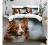 LUORU Super King Size Duvet Cover Sets German Shepherd Dog Brown Dog Bedding Sets Super King Size Quilt Cover 3 Pieces with Pillow Case Personalised Comfortable