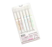 luosh Gel Pens,6 Pieces Double 2 Lines Marker Gel Pen DIY Scrapbooking Journal Decor Stationery