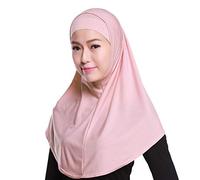 luosh Womens 2 Piece Cotton Stretch Head Scarf Ladies Wrap Headscarf Hijab with Tube Inner Underscarf Cap Hood