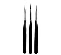 luoshaPUCY 3Pcs Nail Art Liner Brushes, Nail Liner Striping Brush Nail Brushes for Nail Art Fine Designs UV Gel Polish Painting Striper Brushes, Black