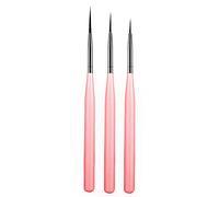 luoshaPUCY 3Pcs Nail Art Liner Brushes, Nail Liner Striping Brush Nail Brushes for Nail Art Fine Designs UV Gel Polish Painting Striper Brushes, Pink