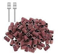 luoshaPUCY Nail Sanding Bands & Bits Set - 100 Bands, 2 Bits (180 Grit, 3/32" Inch) for Electric Nail Drill