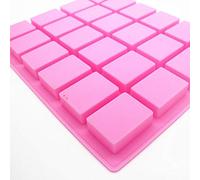 LUOSHUAI Soap Mould Silicone Pudding Candy Mold 24 Cavity Square Silicone Soap Mold Handmade Candle Decorating Mould Soap Craft Supplies Soap Making Supplies (Color : As Photo)