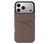 LUOTANL Genuine Leather Case for iPhone 17 Pro Max/17 Pro/Air/17, Litchi Texture Card Slot Classic Cover Soft Edge Slim Anti-drop Shell,Brown,17