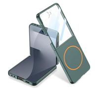 LUOTANL Screen Protector Case for Samsung Galaxy Z Flip 7, Magnetic Suction Ultrathin PC All -Inclusive Shell Support Wireless Charging,Green,Flip 7