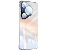 LUOTANL Shockproof Case for HuaWei Pura 80 Ultra/80 Pro/80 Pro+/80, Borderless Transparent Ultrathin Cover Full Wrap Lens Protection Shell Anti-Scratch,Silver,80 Pro+