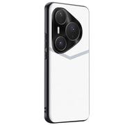 LUOTANL Stylish Case for HuaWei Pura 80 Ultra/80 Pro/80 Pro+/80, Metal Lens Protection Shockproof Vegan Leather Cover Silicone Soft Edge Shell,White,80 Ultra