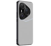 LUOTANL Stylish Case for HuaWei Pura 80 Ultra/80 Pro/80 Pro+/80, Metal Lens Protection Shockproof Vegan Leather Cover Silicone Soft Edge Shell,Grey,80 Pro+