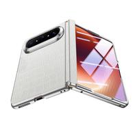 LUOTANL Ultra Slim Case for HuaWei Pura X Max, Crocodile Texture Leather Hinge Case Plating Shock Absorbing Screen Protector Cover,White,X Max
