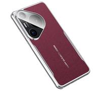 LUOTANL Ultra-Thin Case for HuaWei Pura 80 Ultra/80 Pro/80 Pro+/80, Litchi Texture High-end Leather Cover Full Wrap Lens Protection Anti-Fall Case,Red,80 Pro
