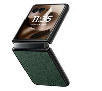 LUOTANL Ultra-Thin Case for Motorola Razr 60 Ultra/60, Litchi Grain Leather Cases, Men and Women Minimalist Anti-Fingerprint Drop Protection Back Cover,Green,60 Ultra