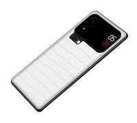 LUOTANL Ultra Thin Case for Xiaomi 17 Pro Max/17 Pro/17, Classic Crocodile Texture Leather Fingerprint-proof Case Light Soft Edge Anti-drop Cover,White,17