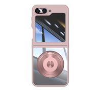 LUOTANL Ultrathin Case for Samsung Galaxy Z Flip 7, Magnetic Suction Finger Ring Back Case Clear Anti-Yellowing PC All -Inclusive Mobile Shell,Pink,Flip 7