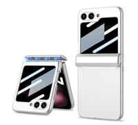 LUOTANL Ultrathin Case for Samsung Galaxy Z Flip 7, Privacy Screen Protector Cover, Magnetic Suction Hinge PC All -Inclusive Mobile Phone Case,White,Flip 7