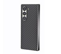 LUOTILAG Slim Case for Samsung Galaxy Z Fold 6, Light Luxury Carbon Fiber, Shockproof Minimalist PC Case Protection Phone Shell,Black