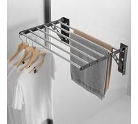 LUOTILAG Wall Clothes Airer, Clothes Drying Racks Expandable Wall Mounted Airer, Stainless Steel Folding Holder Storage Rack Shelf Adjustable Patio Horse Towel,60cm