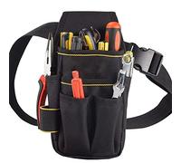luou Canvas Waist Tool Bag Professional Waist Work Pouch Belt for Electrician Professional Belts Tool Pouches,Oxford Cloth Small Pocket Tool Bag with Adjustable Nylon Belt(Black)