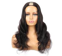 Luovce U Part Wig Human Hair Wigs Body Wave Half Wigs for Black Women Brazilian Hair Gluessless Wigs 14 inches Natual Colour
